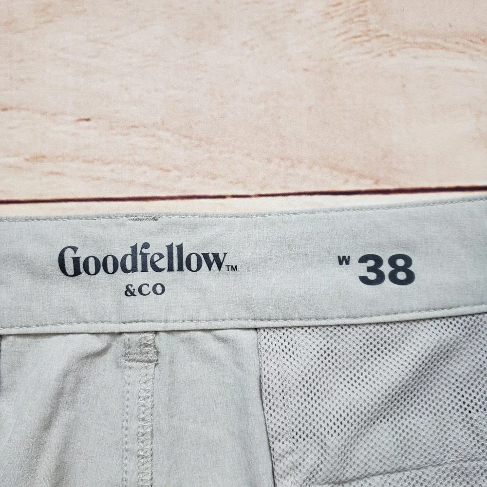 Goodfellow & Co Shorts Mens 38 Beige Chino Regular Fit‎ Stretch Lined 10 Inseam